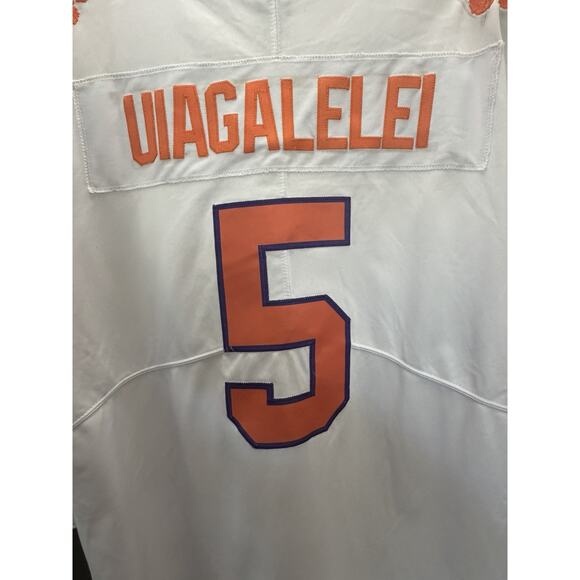 Nike Team Clemson Tigers #5 Uiagalelei Jersey XL White ACC Patch Fair Condition - Picture 8 of 15